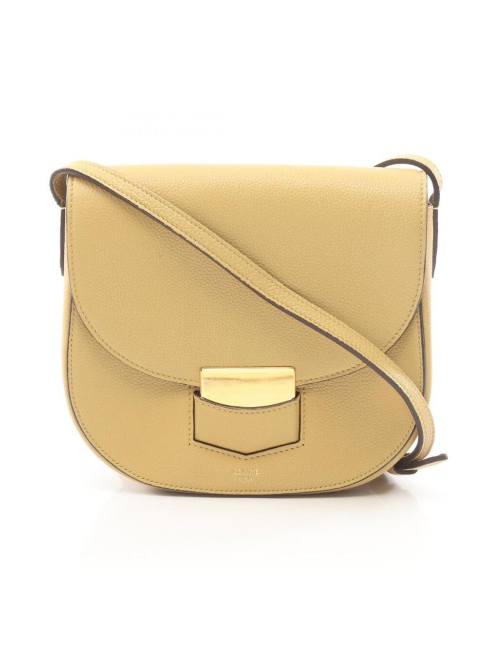 Celine Shoulder Bag Small Trotter Yellow Leather